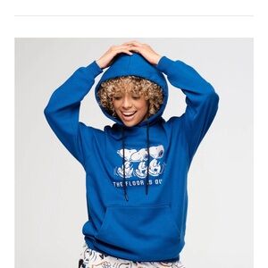 Zumba Peanuts Collection Blue Graphic Hoodie